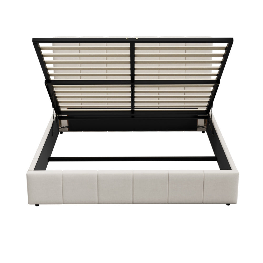 Oikiture Bed Frame Queen Size Gas Lift Storage Base VISH-Bed Frame-PEROZ Accessories