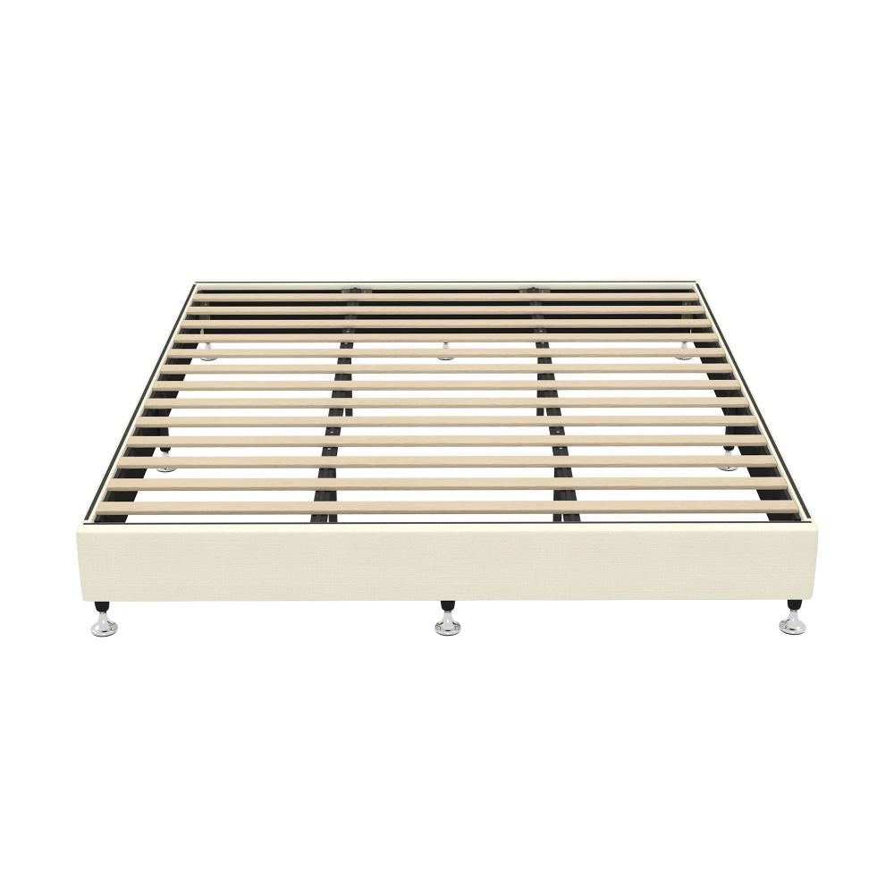 Oikiture Bed Frame King Size Bed Base Platform Beige-Bed Frames-PEROZ Accessories