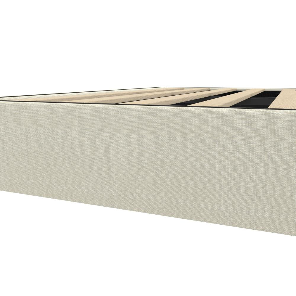 Oikiture Bed Frame King Size Bed Base Platform Beige-Bed Frames-PEROZ Accessories