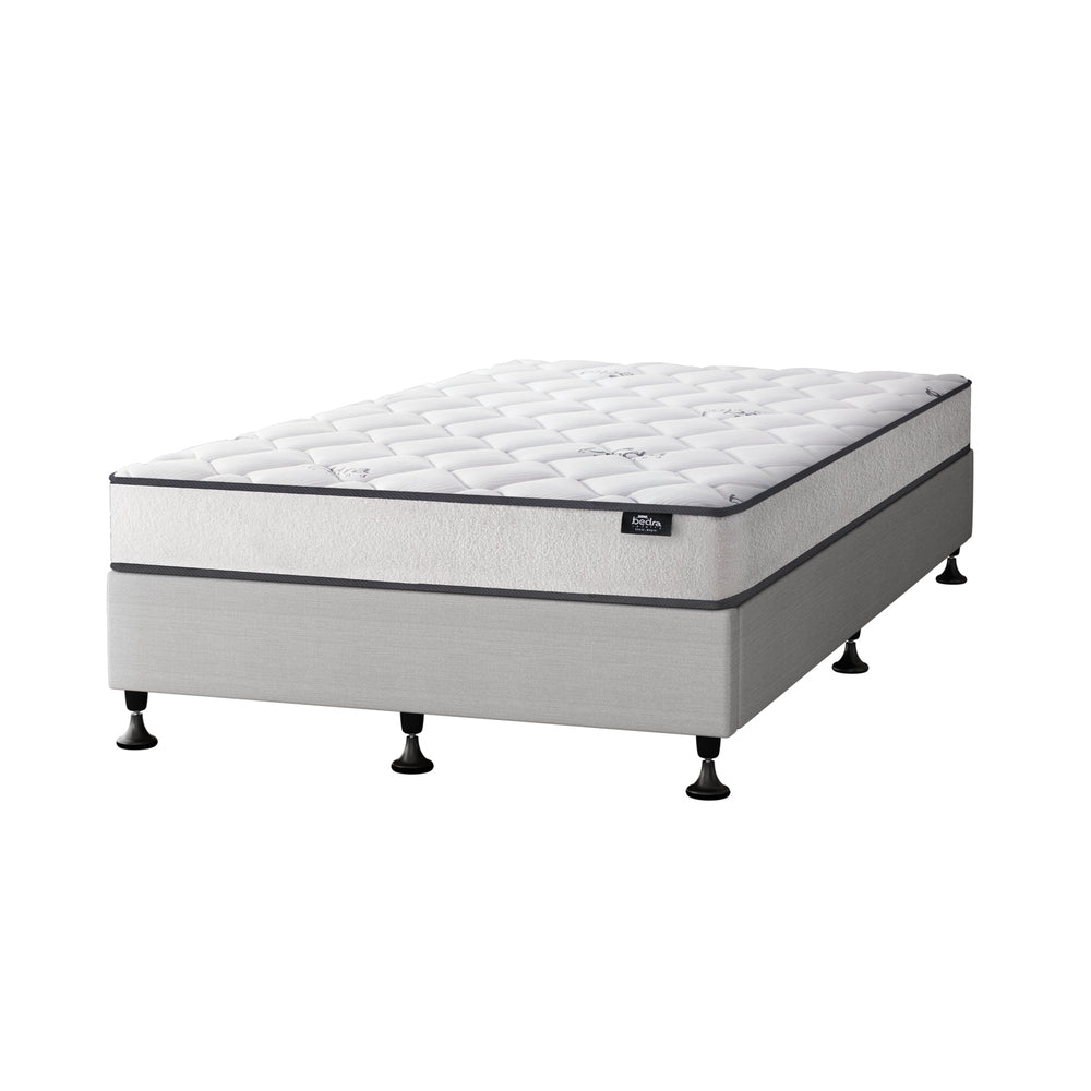 Oikiture Bed Frame Single Size Upholstered with Mattress Beige-Bed Frame-PEROZ Accessories
