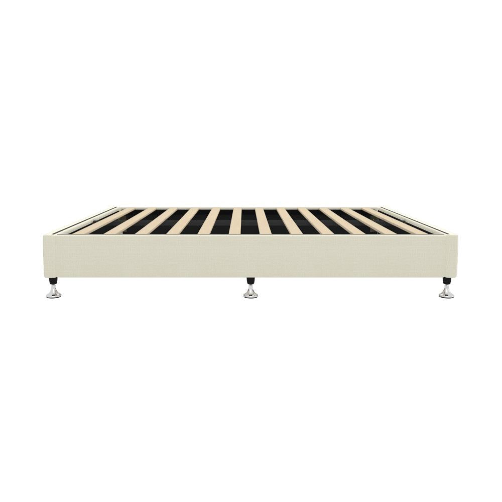 Oikiture Bed Frame Queen Size Bed Base Platform Beige-Bed Frames-PEROZ Accessories