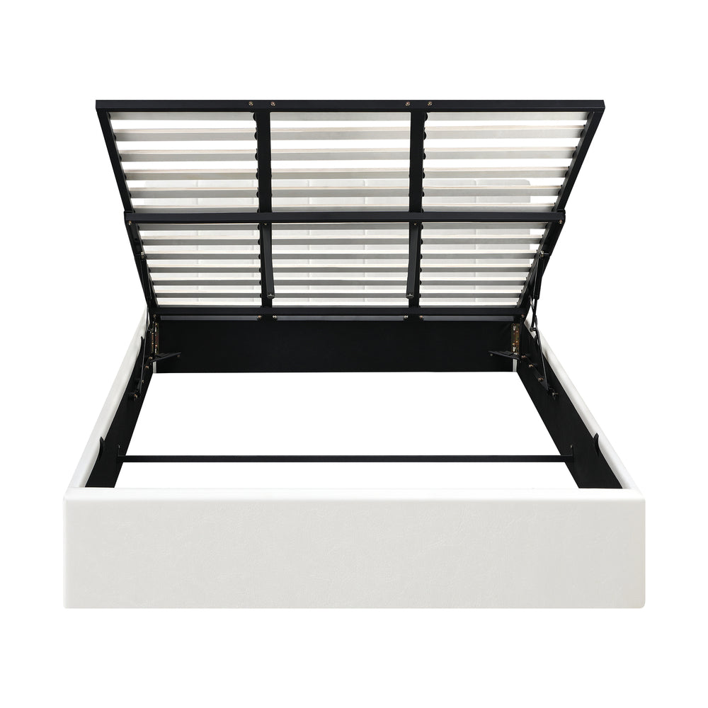 Oikiture Bed Frame King Size Gas Lift Base PU Leather ZOE-Bed Frame-PEROZ Accessories