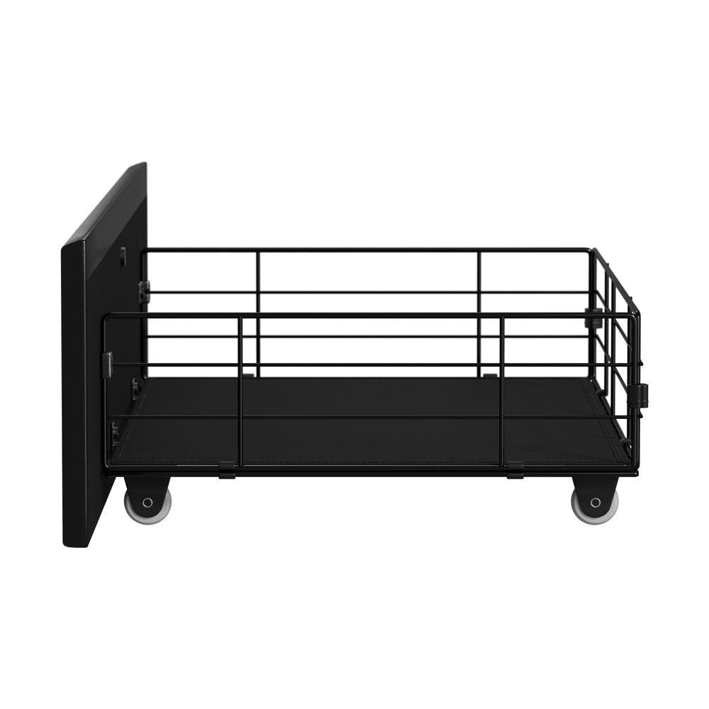 Oikiture 4x Trundle Drawers for Bed Frame with Wheels Metal Black-Bed Frame-PEROZ Accessories
