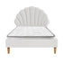 Oikiture Bed Frame with Mattress Single Size White Boucle-Bed Frame-PEROZ Accessories