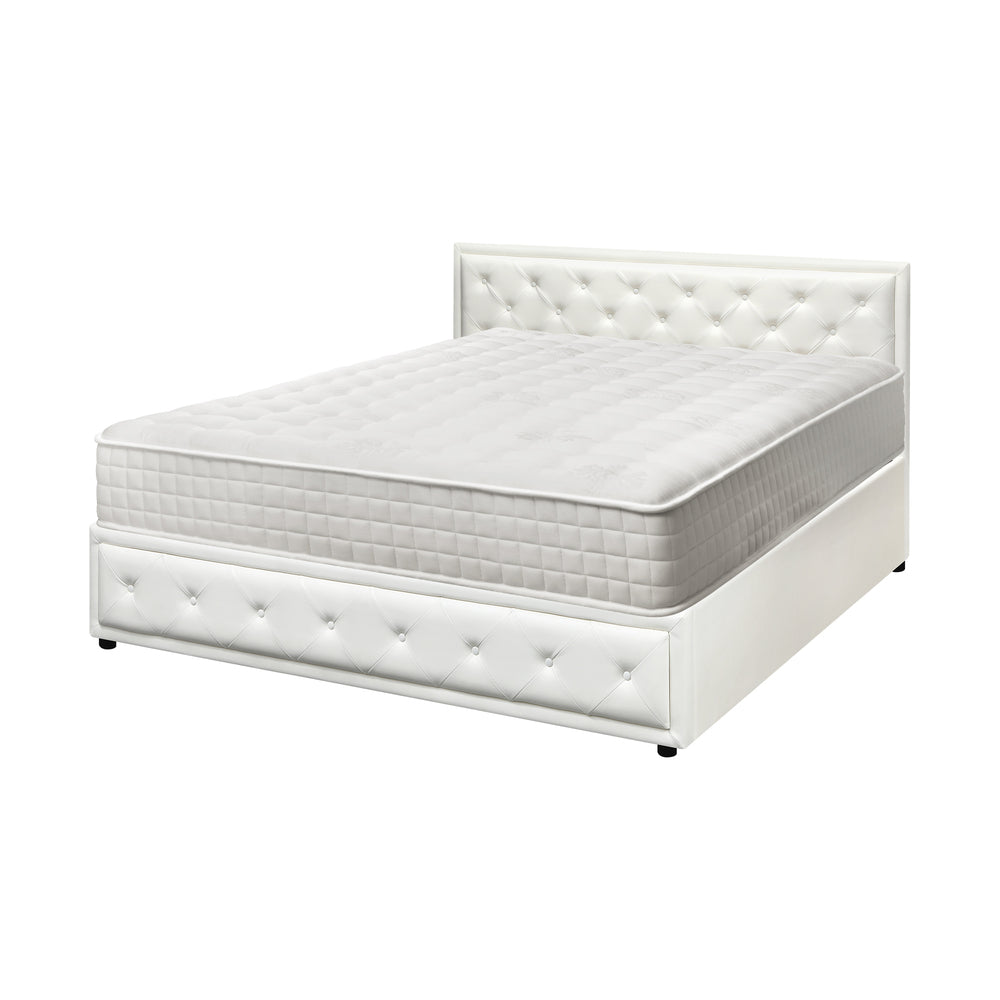 Oikiture Bed Frame with Mattress King Size Gas Lift White-Bed Frame-PEROZ Accessories