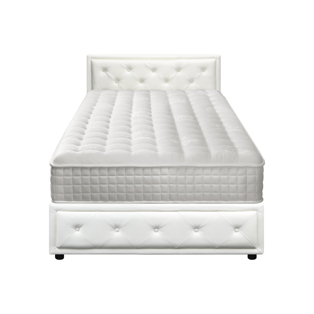 Oikiture Bed Frame with Mattress King Single Gas Lift White-Bed Frame-PEROZ Accessories