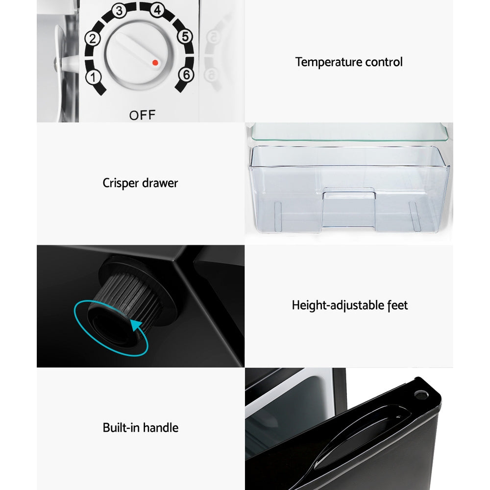Devanti 95L Bar Fridge Black-Appliances > Kitchen Appliances-PEROZ Accessories