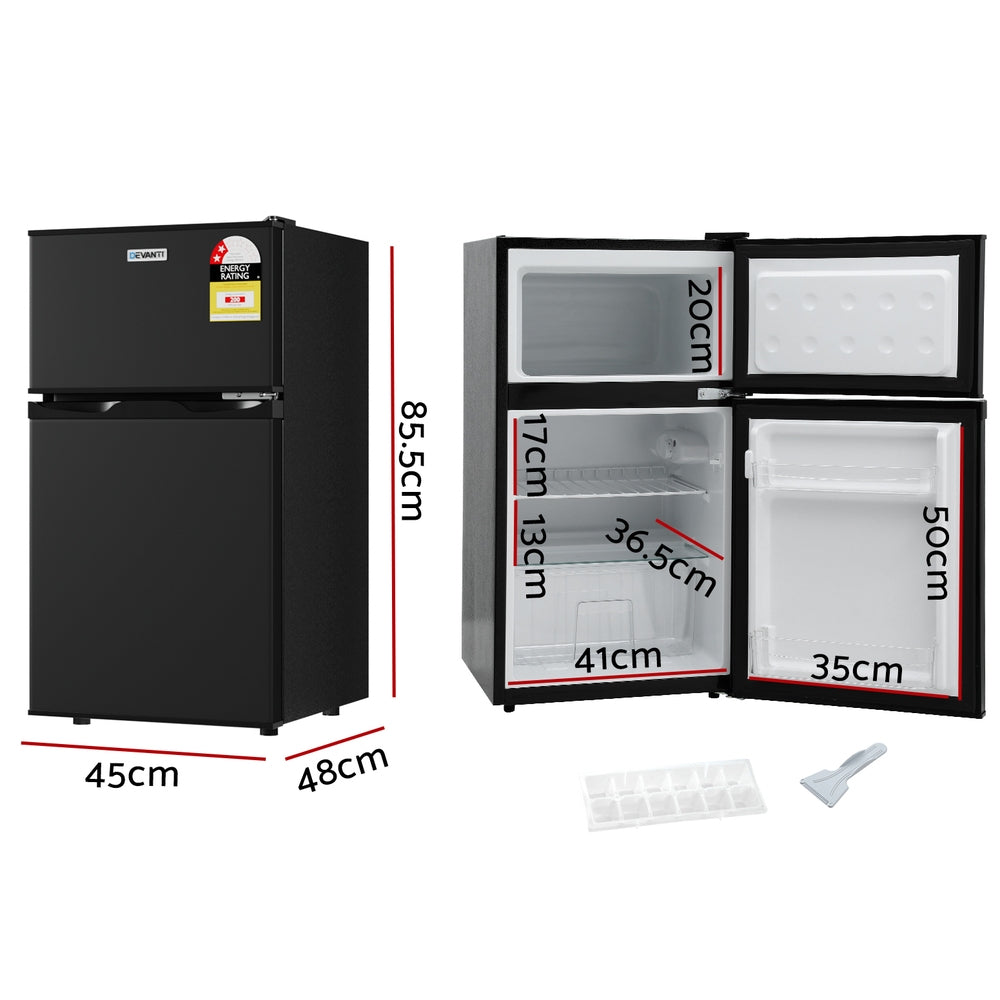 Devanti 80L Bar Fridge Mini Freezer Refrigerator Black-Appliances > Fridges & Freezers > Fridges-PEROZ Accessories