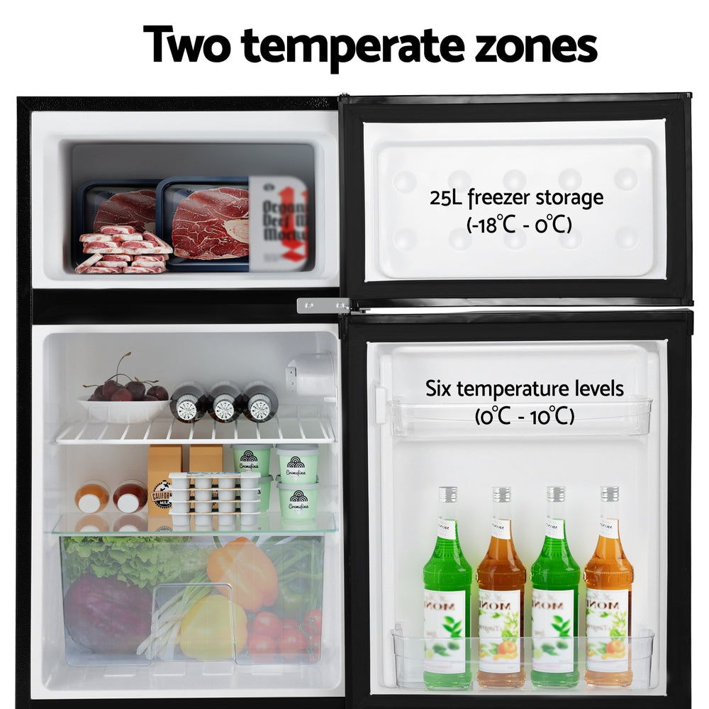 Devanti 80L Bar Fridge Mini Freezer Refrigerator Black-Appliances > Fridges & Freezers > Fridges-PEROZ Accessories