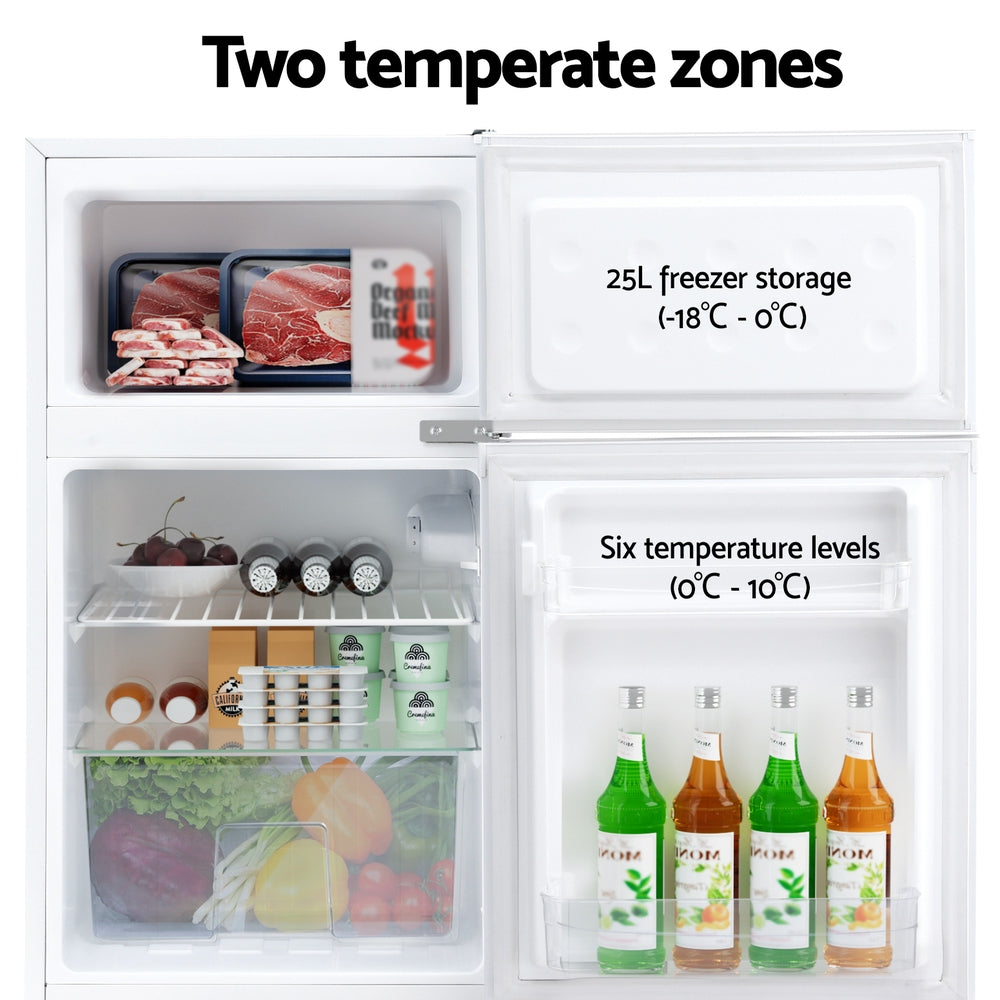 Devanti 80L Bar Fridge Mini Freezer Refrigerator White-Appliances > Fridges & Freezers > Fridges-PEROZ Accessories