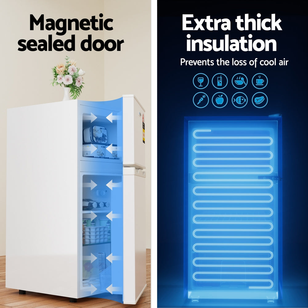 Devanti 80L Bar Fridge Mini Freezer Refrigerator White-Appliances > Fridges & Freezers > Fridges-PEROZ Accessories