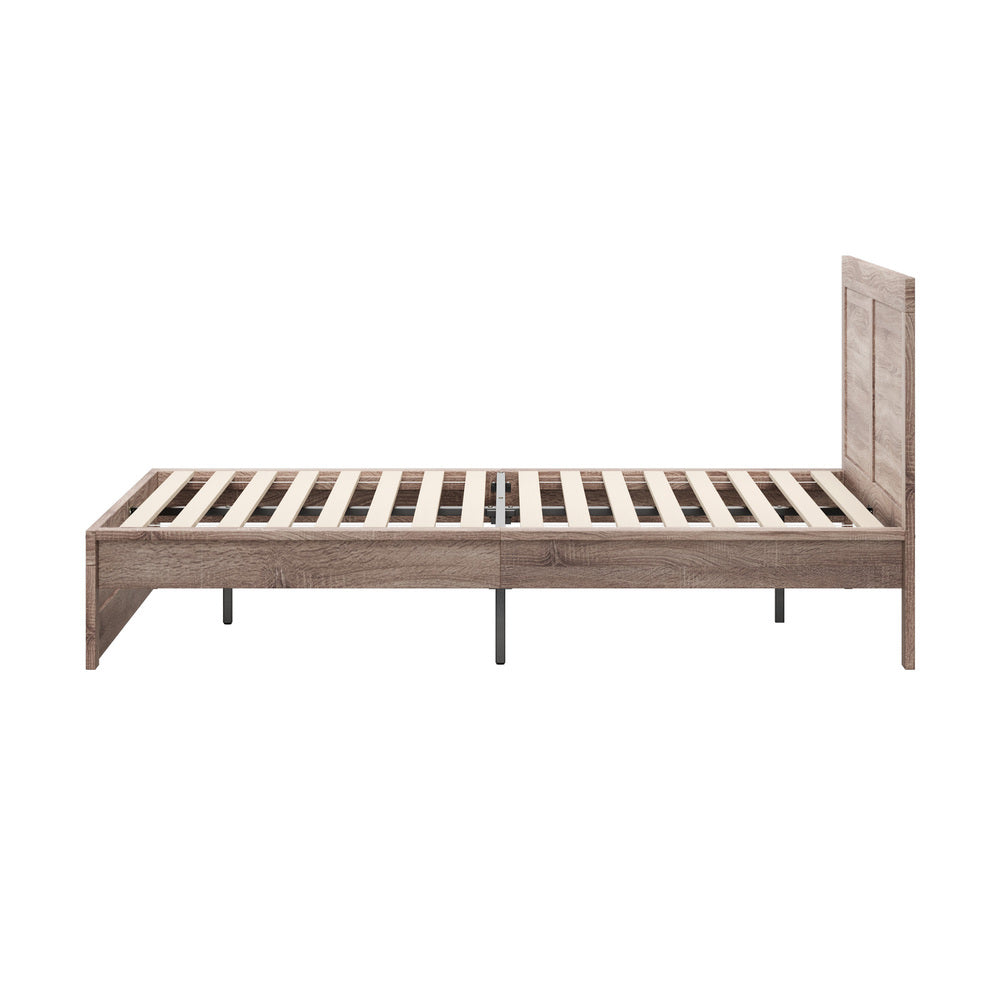 Oikiture Wooden Bed Frame King Size Contemporary Light Oak-Wooden Bed Frame-PEROZ Accessories