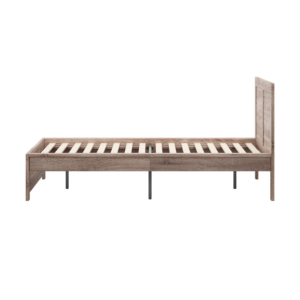 Oikiture Wooden Bed Frame Queen Size Contemporary Light Oak-Wooden Bed Frame-PEROZ Accessories