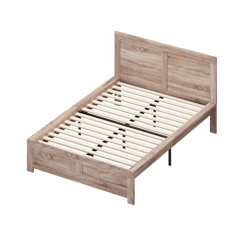 Oikiture Wooden Bed Frame Queen Size Contemporary Light Oak-Wooden Bed Frame-PEROZ Accessories