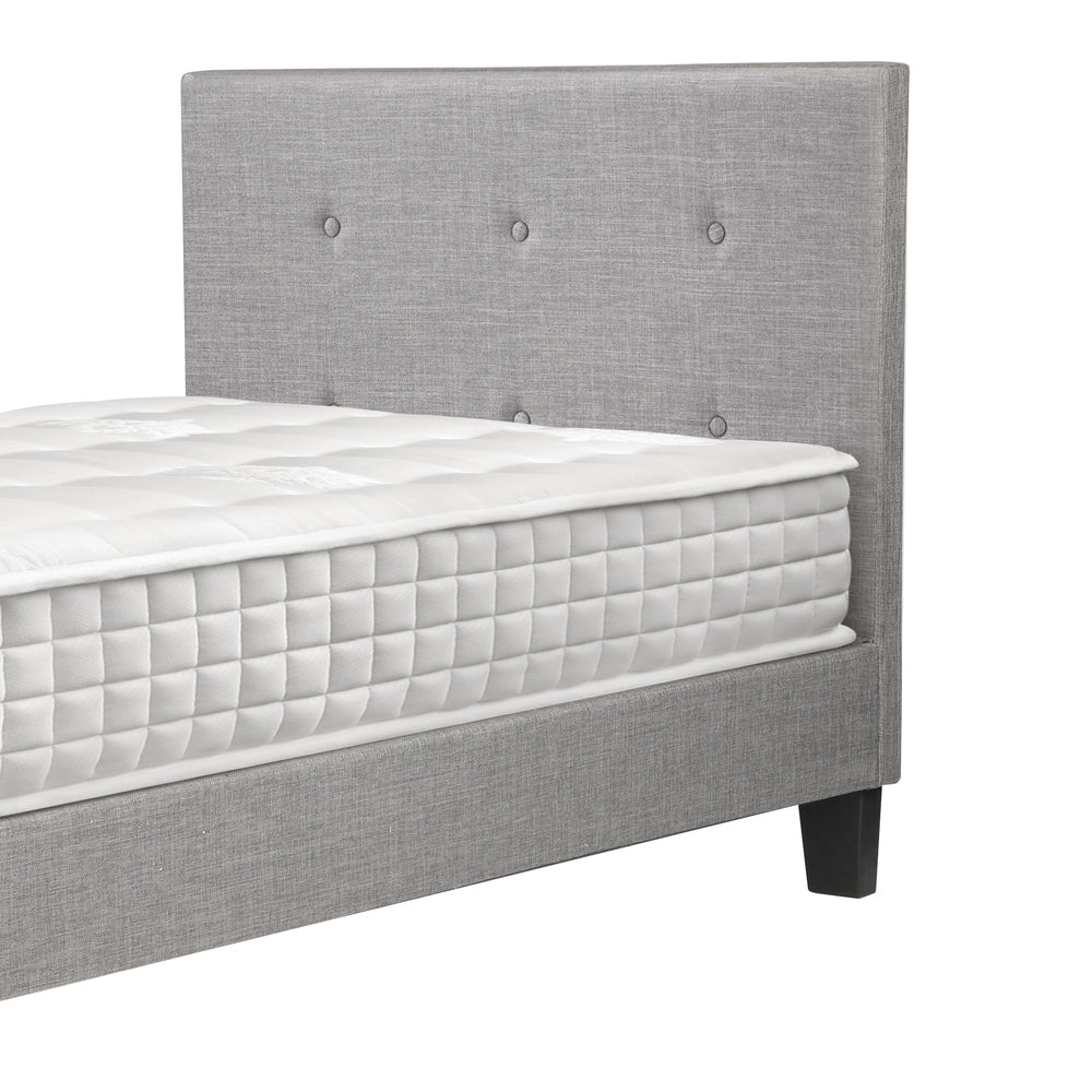 Oikiture Bed Frame Single Size Wooden Platform Beds with Mattress Grey-Bed Frame-PEROZ Accessories