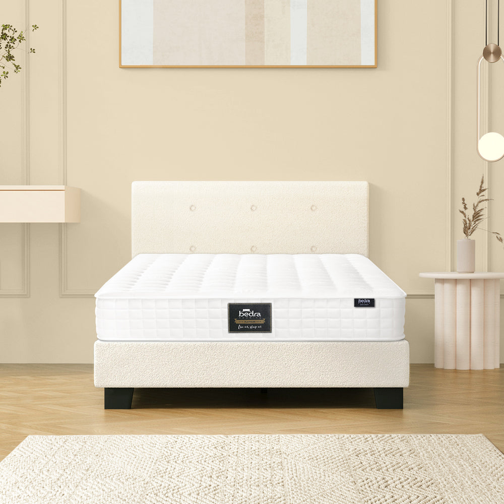Oikiture Bed Frame Single Size Wooden Beds with Mattress White-Bed Frame-PEROZ Accessories