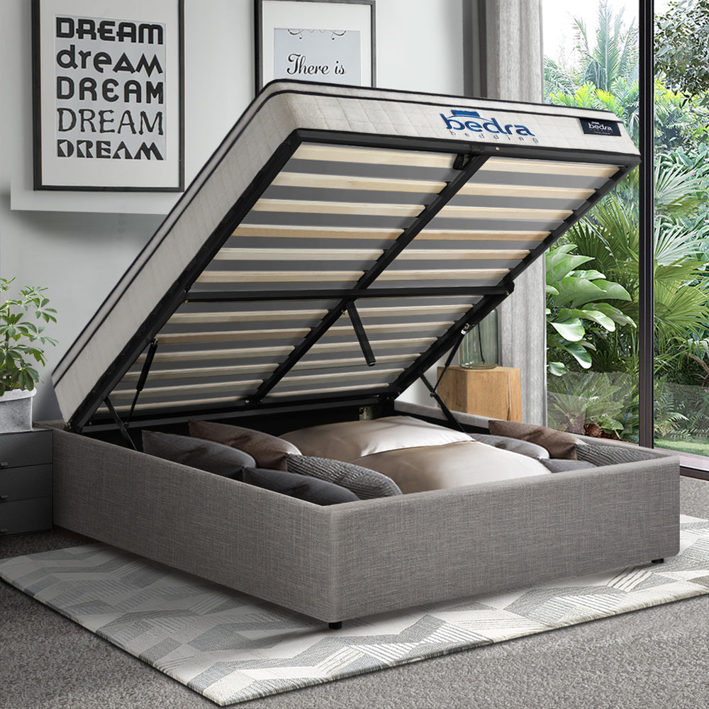 Oikiture Bed Frame King Single Size Storage Platform with Mattress-Bed Frame-PEROZ Accessories