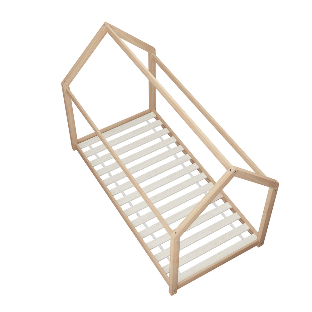 Oikiture Wooden Bed Frame Single Wood Mattress Base Pine Timber Platform-Bed Frames-PEROZ Accessories