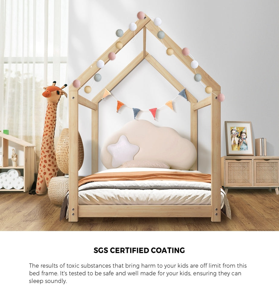 Oikiture Wooden Bed Frame Single Wood Mattress Base Pine Timber Platform-Bed Frames-PEROZ Accessories