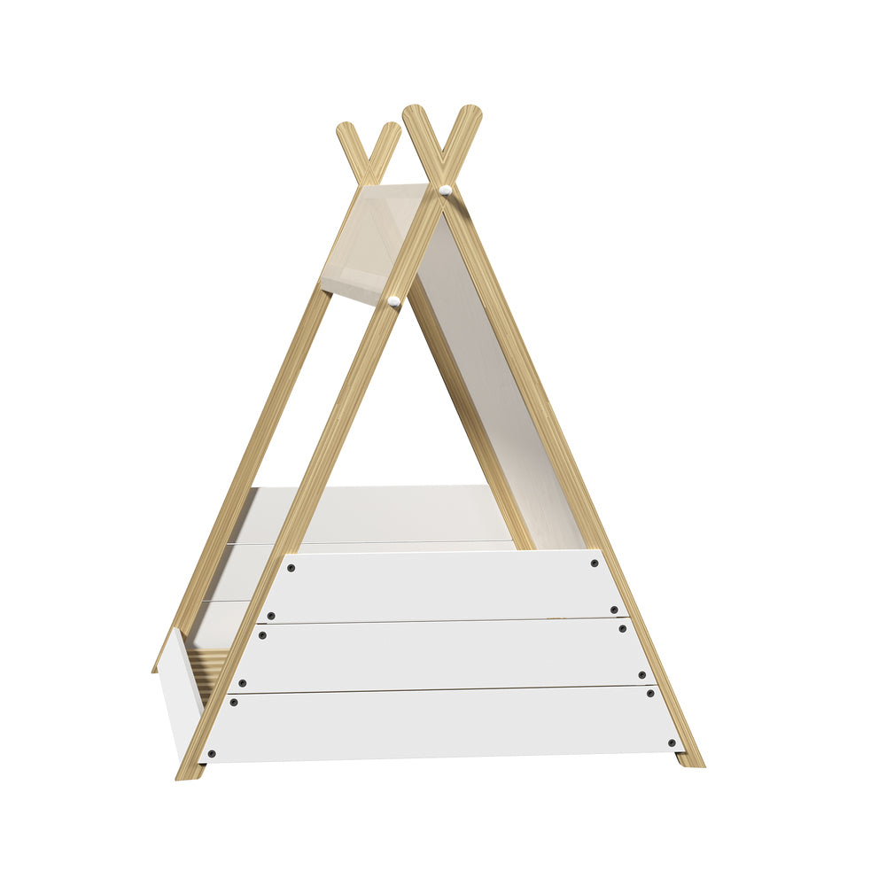 Oikiture Kids Bed Frame and Mattress Single House Teepee Triangle Beds-Wooden Bed Frame-PEROZ Accessories