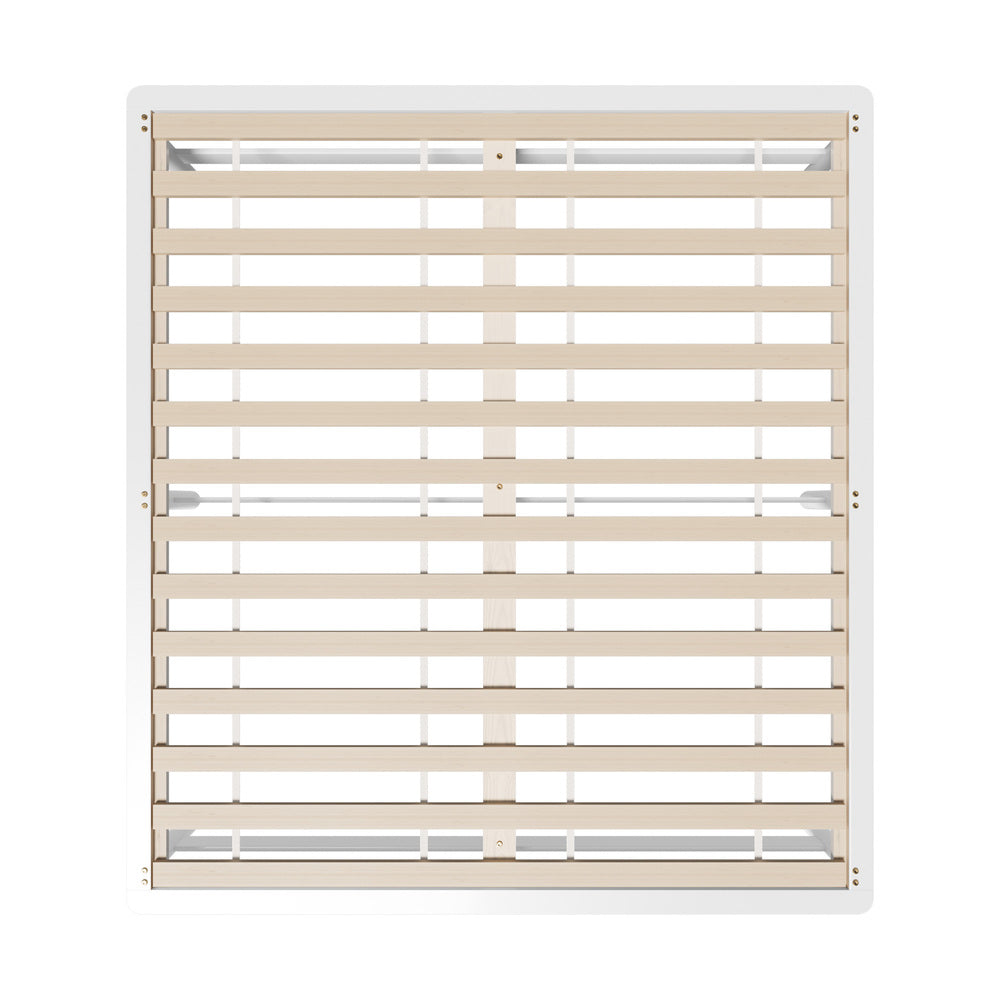 Oikiture Wooden Bed Frame King Size Solid Pine Wood White-Wooden Bed Frames-PEROZ Accessories