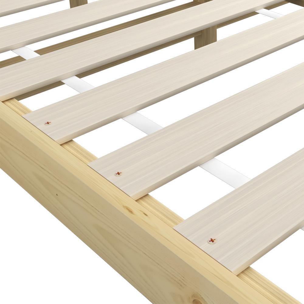 Oikiture Bed Frame King Size Pine Wood Bed Base-Wooden Bed Frames-PEROZ Accessories