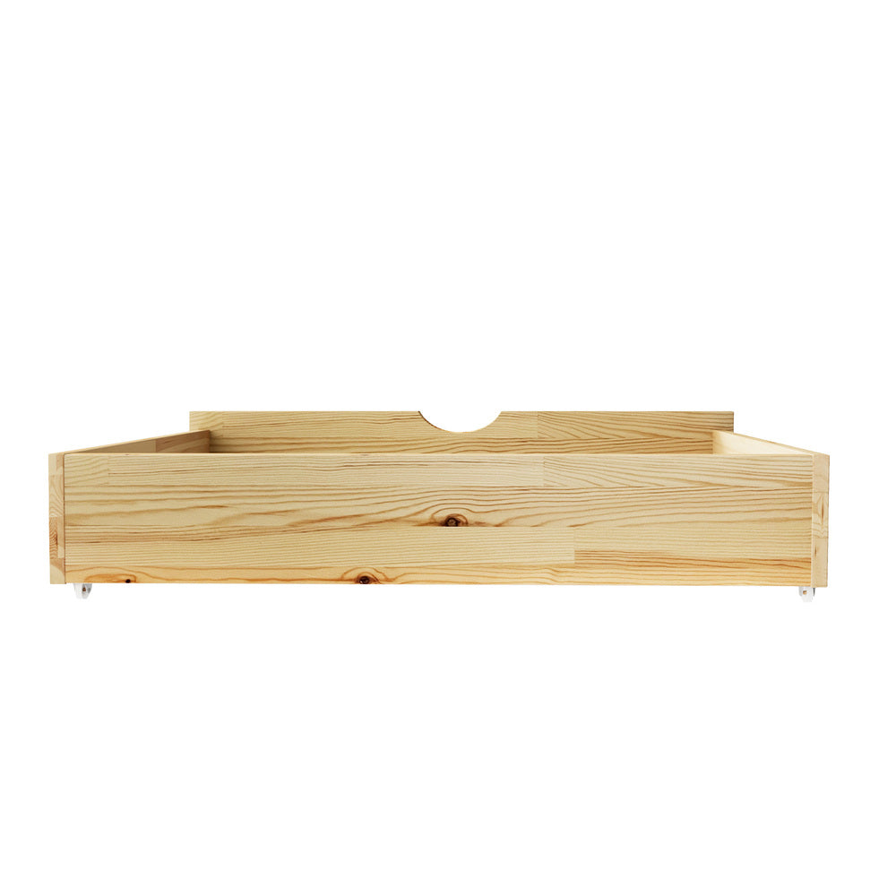 Oikiture 2x Trundle Drawers for Bed Frame with Wheels Wooden-Drawer Set of 2-PEROZ Accessories