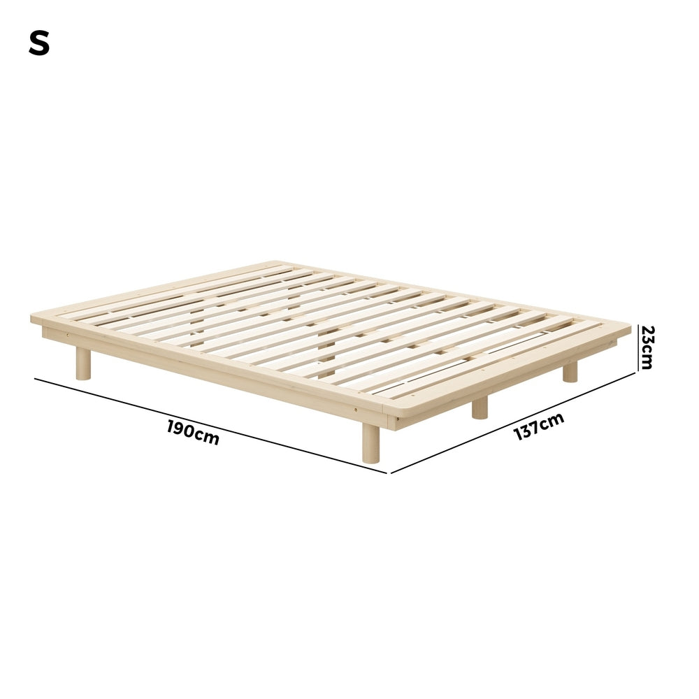 Oikiture Bed Frame Double Size Wooden Bed Base Timber Platform-Wooden Bed Frames-PEROZ Accessories
