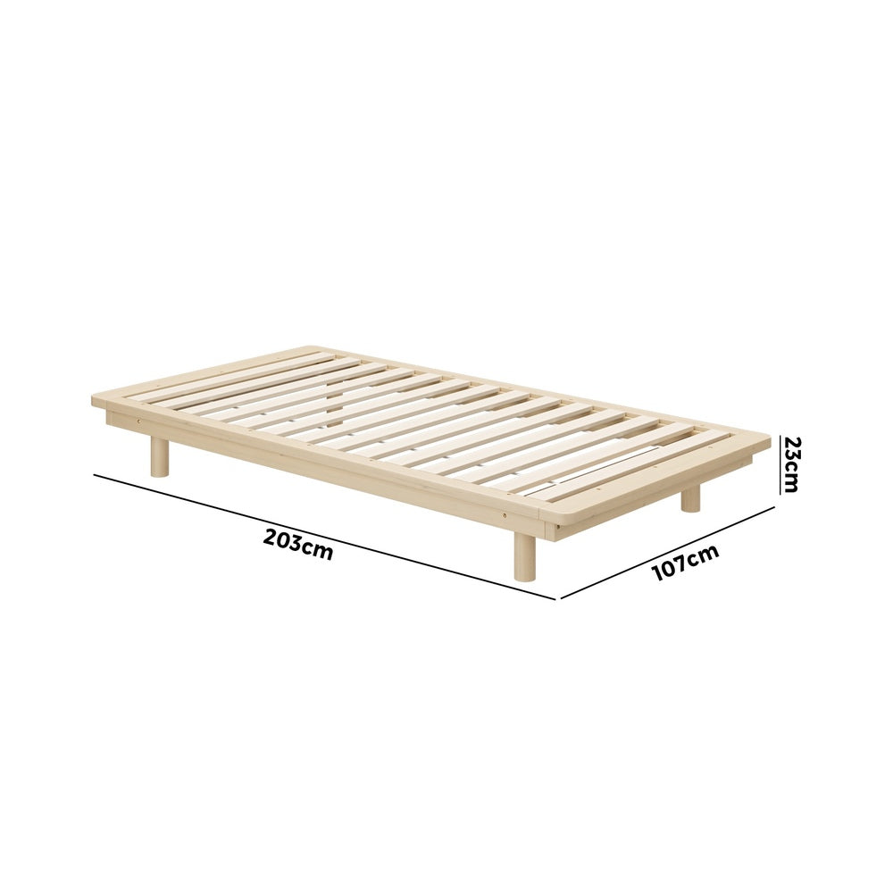 Oikiture Bed Frame King Single Wooden Bed Base Timber Platform-Wooden Bed Frames-PEROZ Accessories