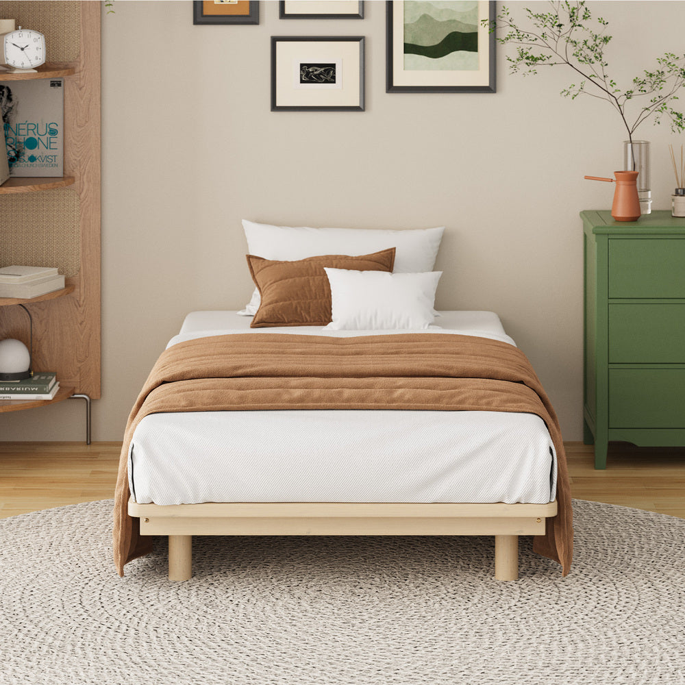 Oikiture Bed Frame King Single Wooden Bed Base Timber Platform-Wooden Bed Frames-PEROZ Accessories