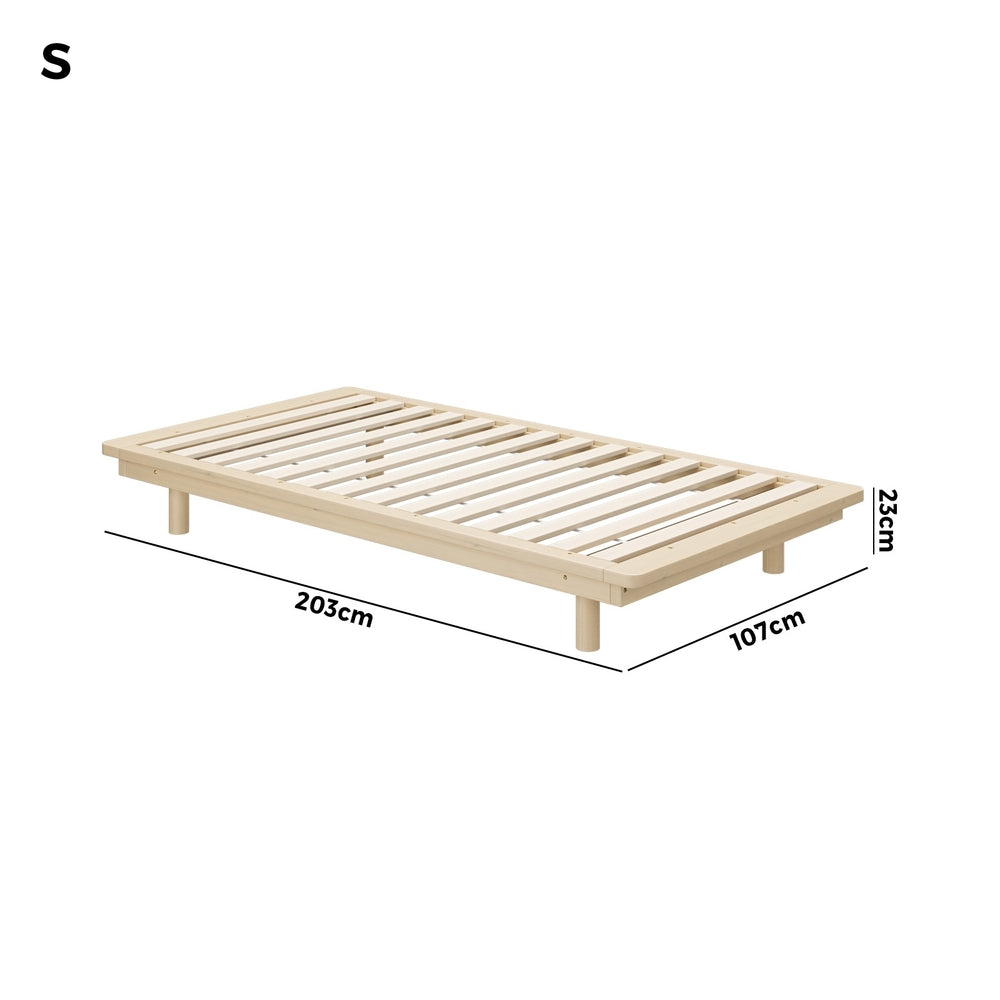 Oikiture Bed Frame King Single Wooden Bed Base Timber Platform-Wooden Bed Frames-PEROZ Accessories