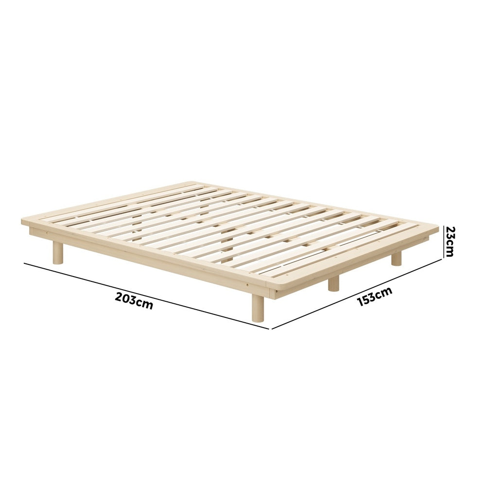 Oikiture Bed Frame Queen Size Wooden Bed Base Timber Platform-Wooden Bed Frames-PEROZ Accessories