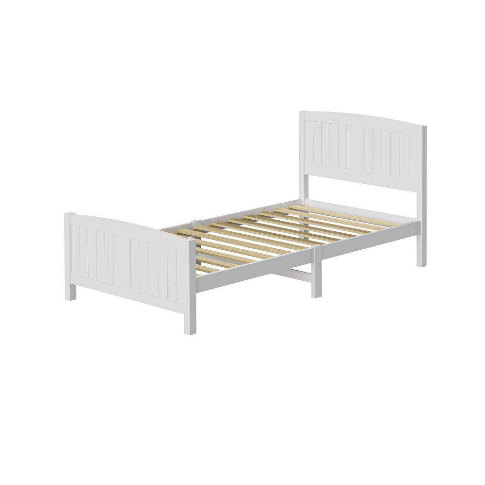 Oikiture Bed Frame King Singe Size Timber Platform White-Wooden Bed Frames-PEROZ Accessories