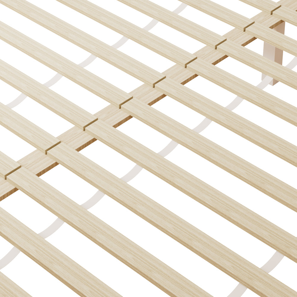 Oikiture Wooden Bed Frame Queen Size with Trundle Drawers White-Wooden Bed Frames-PEROZ Accessories