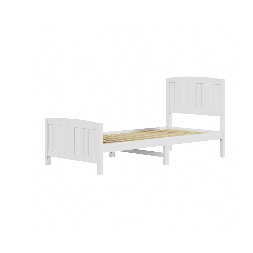 Oikiture Bed Frame Singe Size Timber Platform White-Wooden Bed Frame-PEROZ Accessories