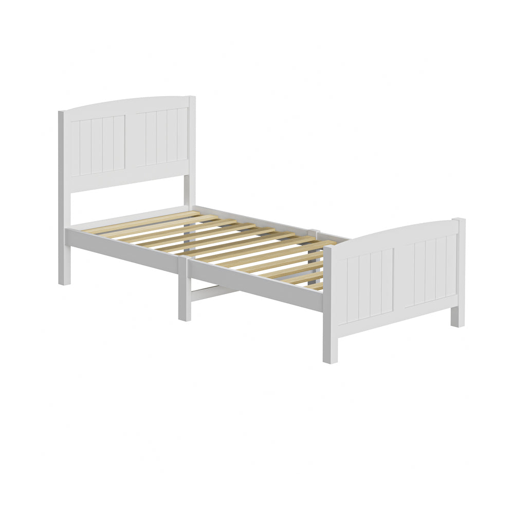 Oikiture Bed Frame Singe Size Timber Platform White-Wooden Bed Frame-PEROZ Accessories