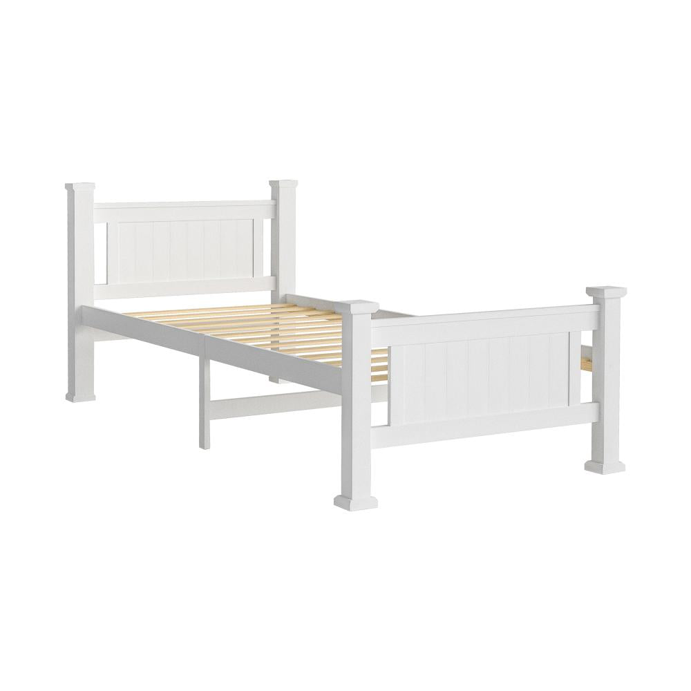 Oikiture Wooden Bed Frame Single Size Pine Wood Timber Base Bedroom-Wooden Bed Frames-PEROZ Accessories