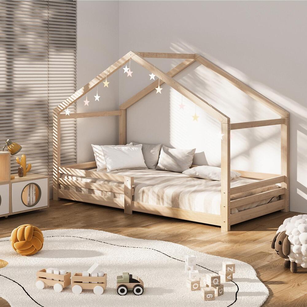 Oikiture Bed Frame Wooden Single Size Timber House Frame-Wooden Bed Frame-PEROZ Accessories