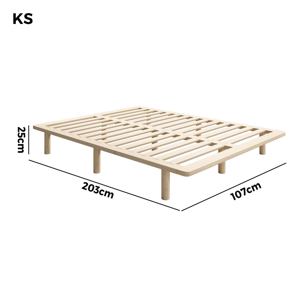 Oikiture Bed Frame King Single Wooden Bed Base-Wooden Bed Frames-PEROZ Accessories