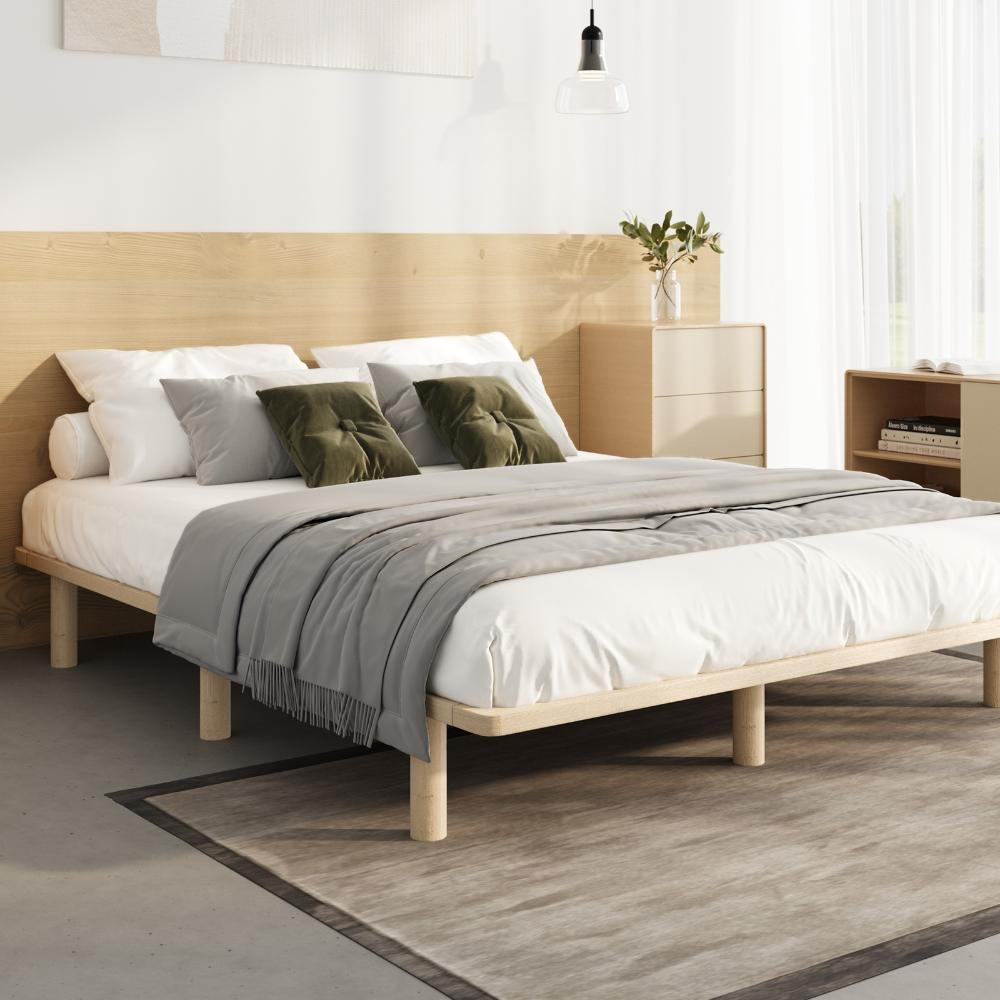 Oikiture Bed Frame Queen Size Wooden Bed Base-Wooden Bed Frames-PEROZ Accessories