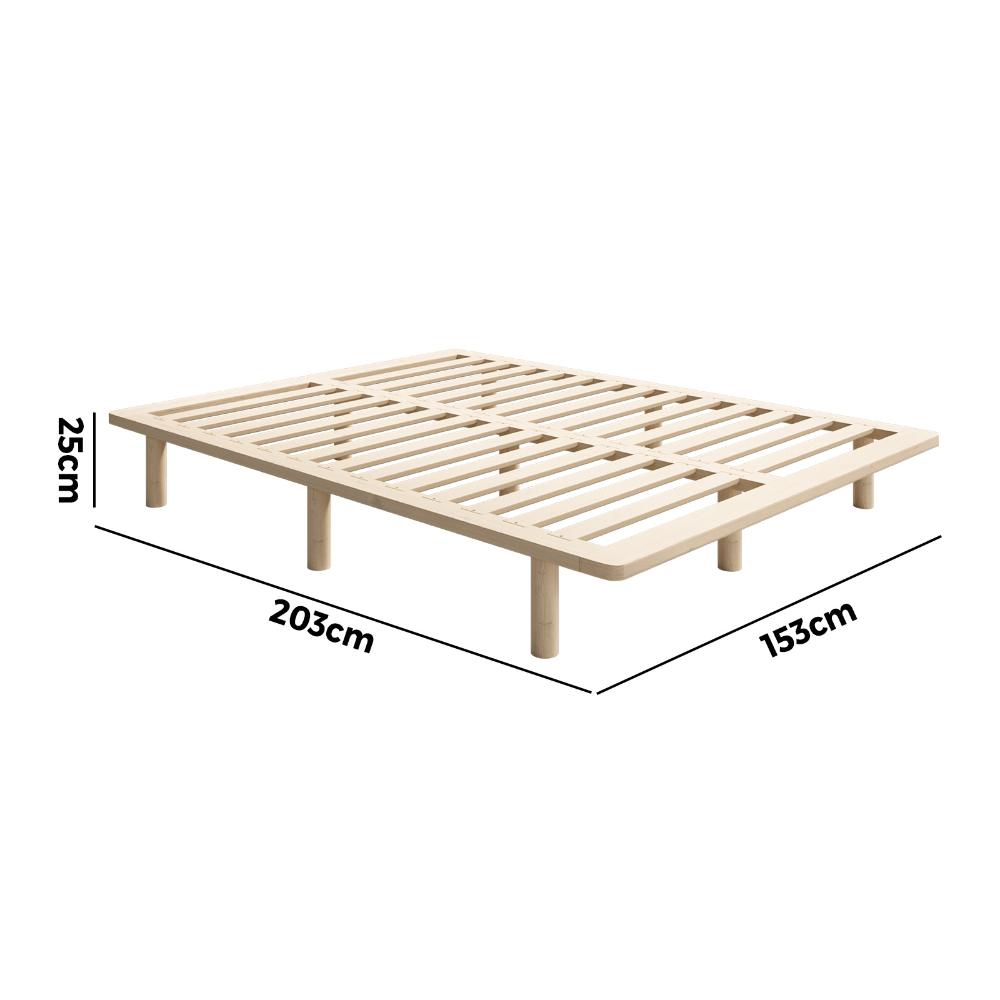 Oikiture Bed Frame Queen Size Wooden Bed Base-Wooden Bed Frames-PEROZ Accessories