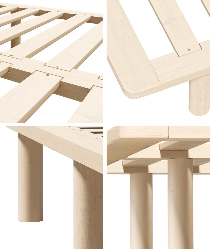 Oikiture Bed Frame Queen Size Wooden Bed Base-Wooden Bed Frames-PEROZ Accessories