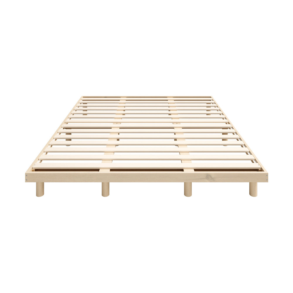 Oikiture Bed Frame King Size Bed Base Solid Wood Slats-Wooden Bed Frames-PEROZ Accessories