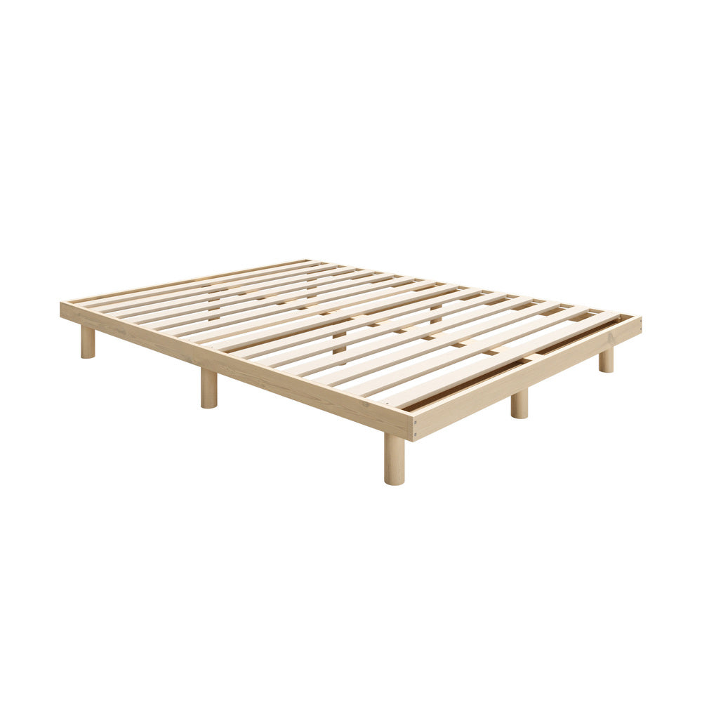 Oikiture Bed Frame King Single Bed Base Solid Wood Slats-Wooden Bed Frames-PEROZ Accessories