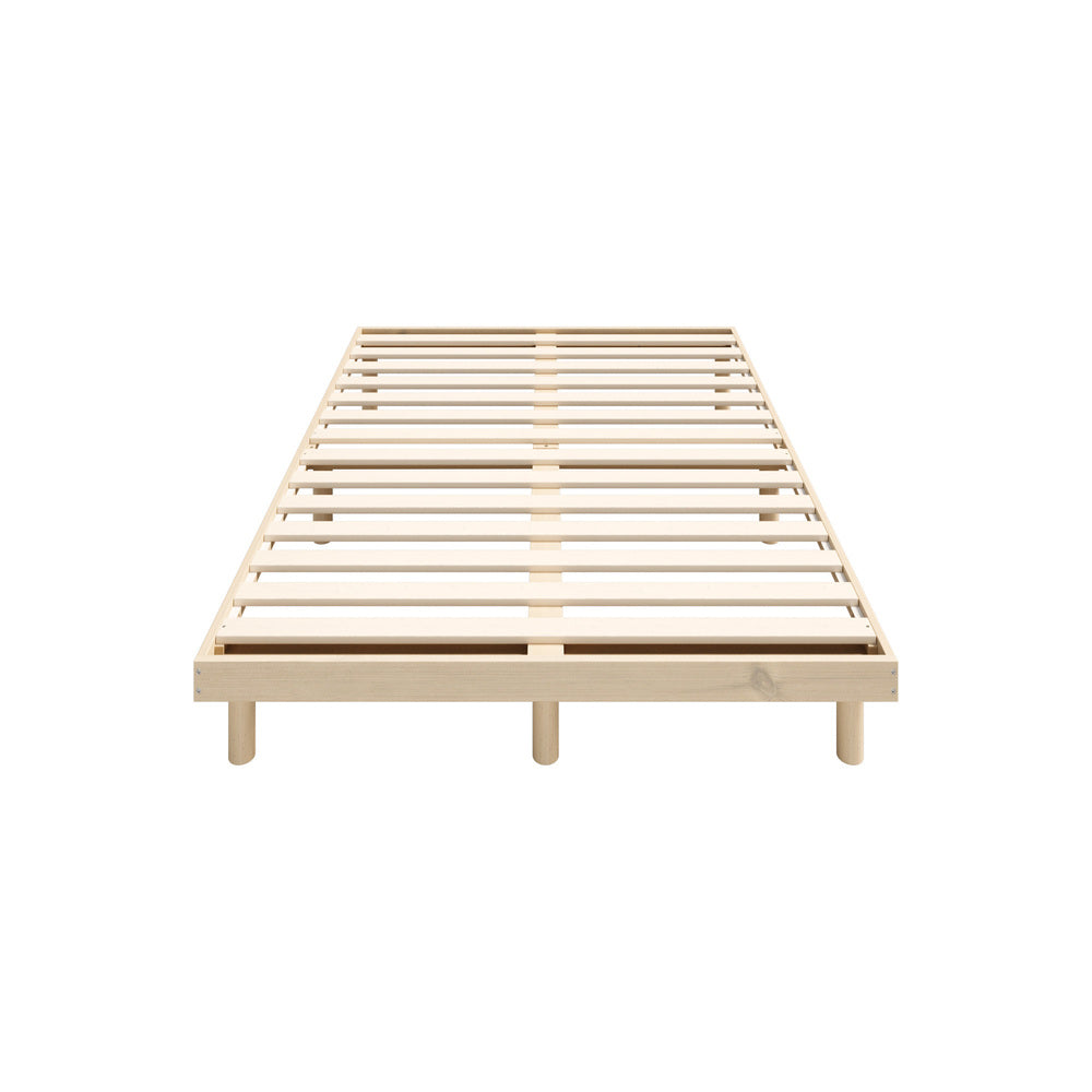 Oikiture Bed Frame King Single Bed Base Solid Wood Slats-Wooden Bed Frames-PEROZ Accessories