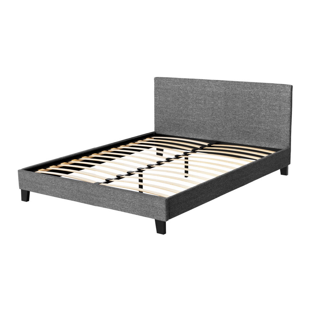 Artiss Neo Bed Frame Fabric - Grey Queen-Bed Frames-PEROZ Accessories