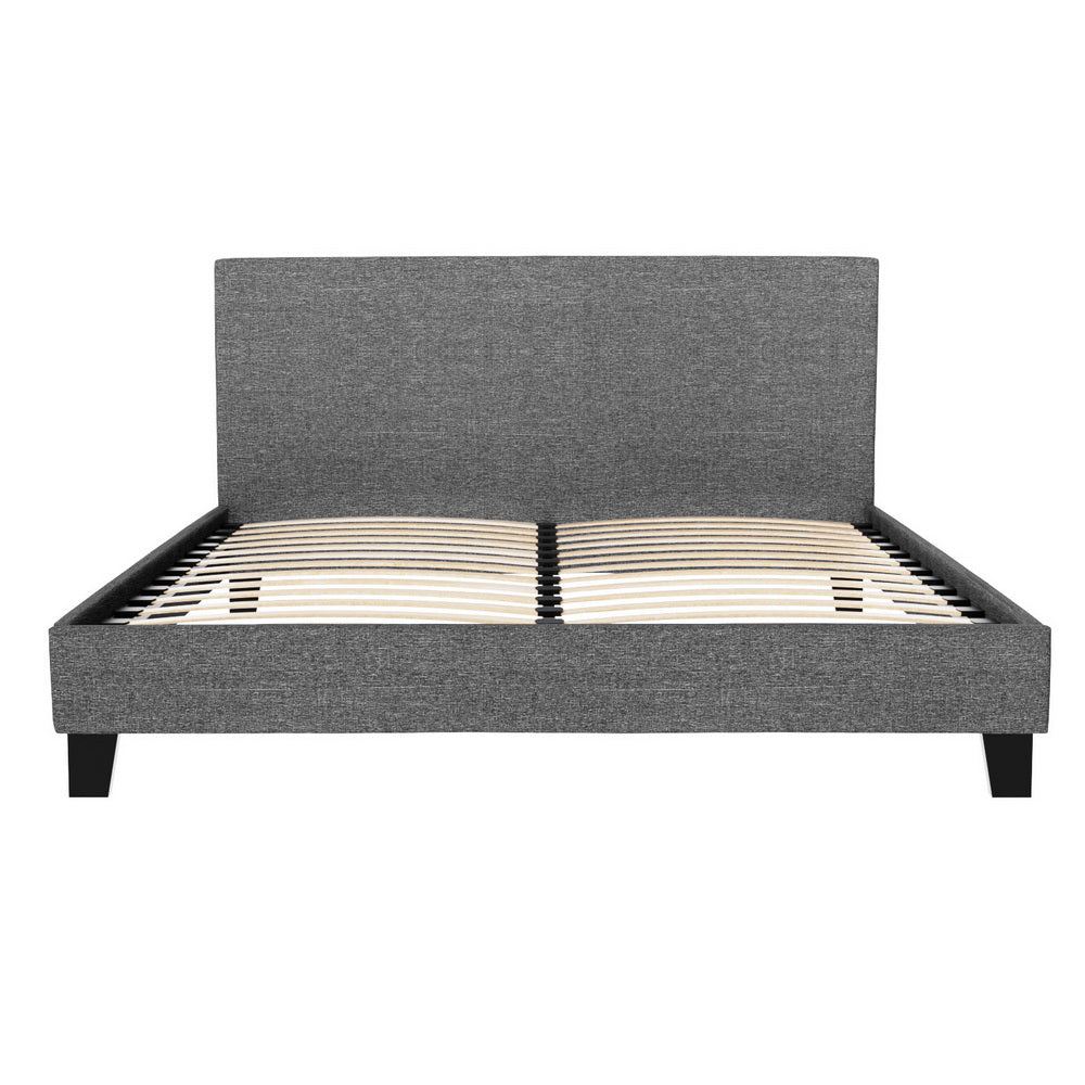 Artiss Neo Bed Frame Fabric - Grey Queen-Bed Frames-PEROZ Accessories