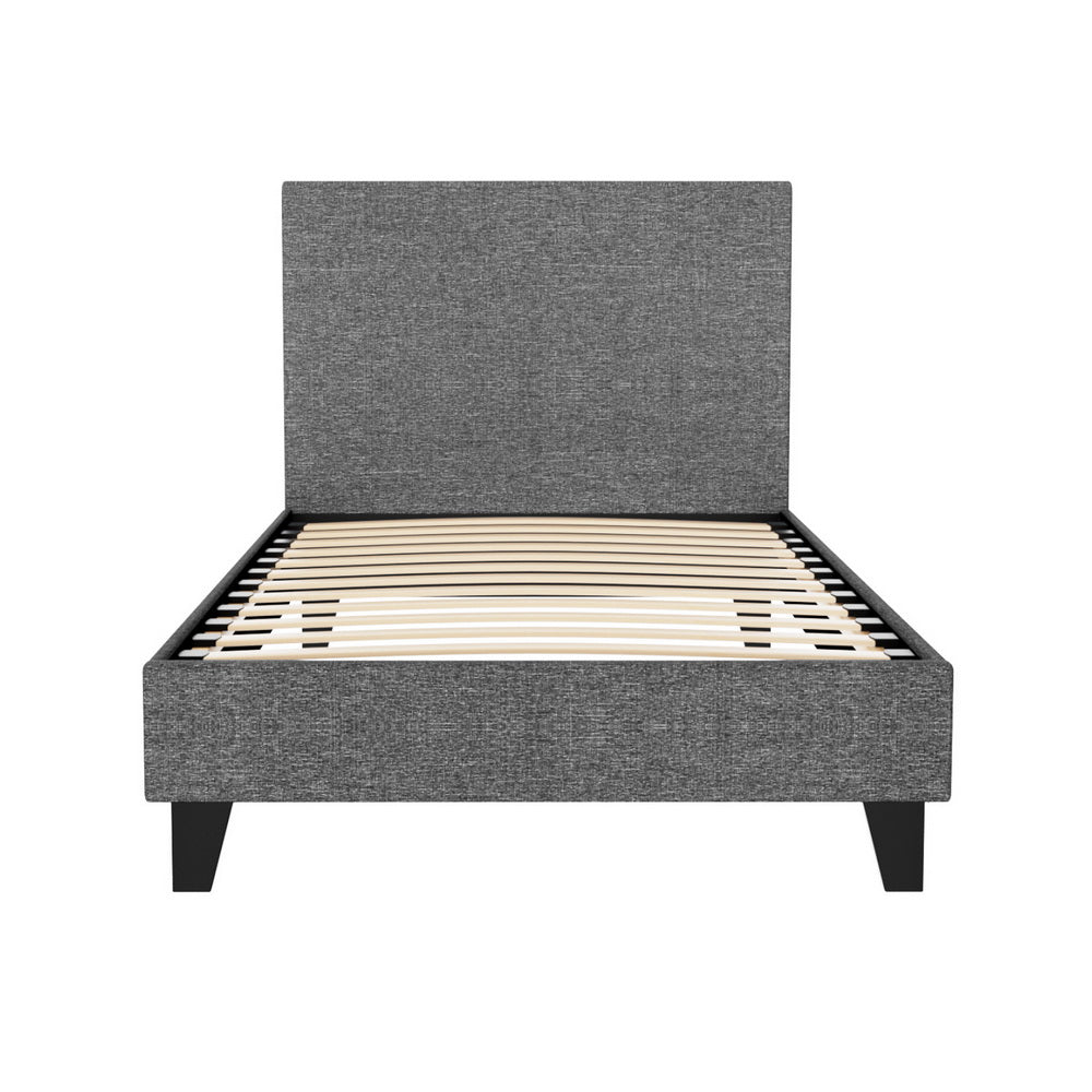 Artiss Neo Bed Frame Fabric - Grey Single-Bed Frames-PEROZ Accessories