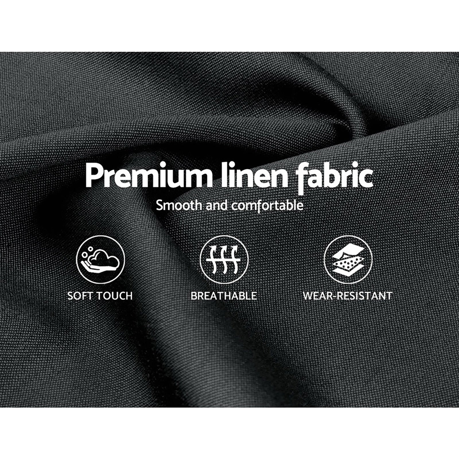 Artiss Pier Bed Frame Fabric - Charcoal King-Bed Frames-PEROZ Accessories