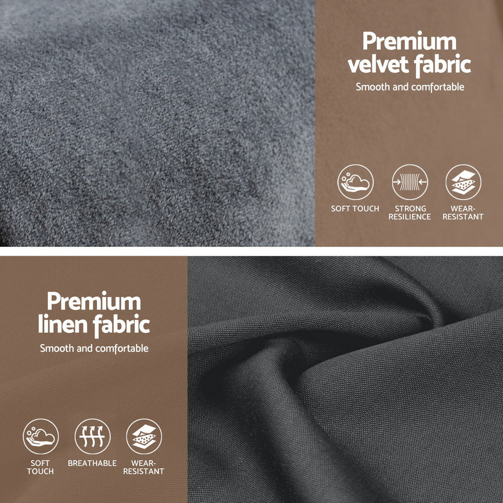 Artiss Queen Bed Frame with Storage Grey Velvet Headboard Gas Lift Platform Base-Furniture > Bedroom > Beds & Bed Frames-PEROZ Accessories